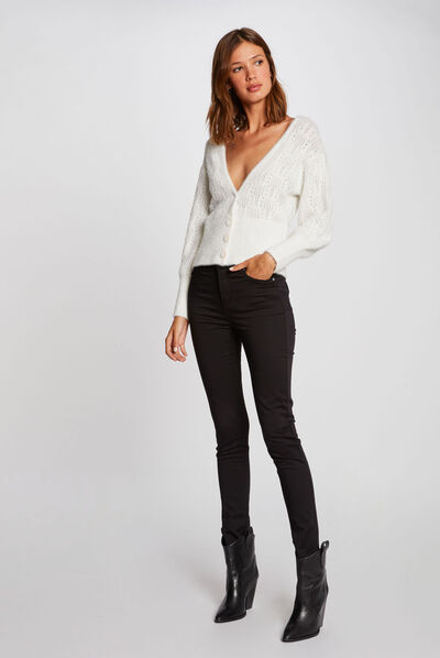 Pantalon slim taille standard noir femme