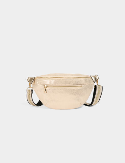 Sac banane m�tallis� jaune or femme
