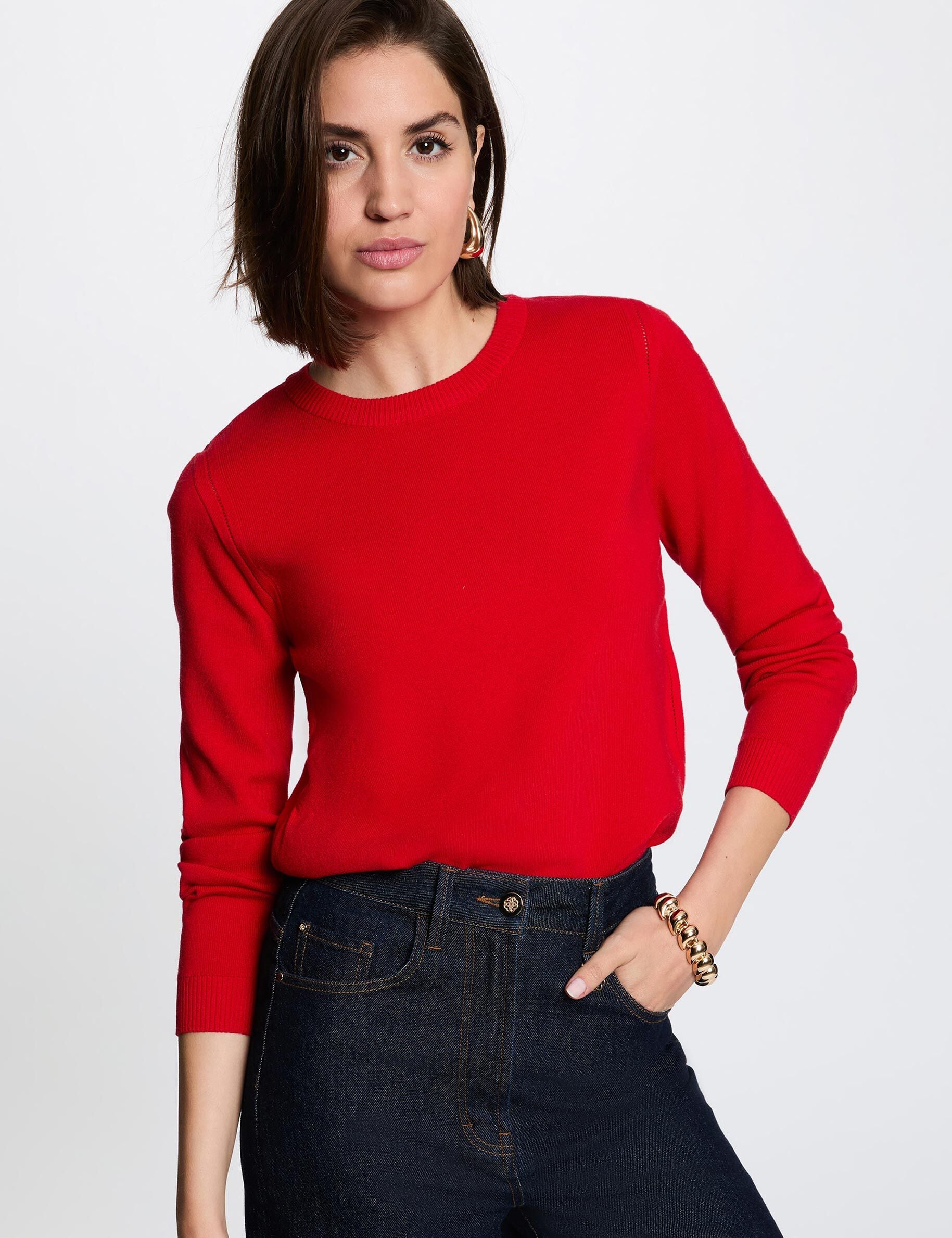 Pull maille relief femme