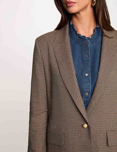 Veste droite col tailleur multicolore femme