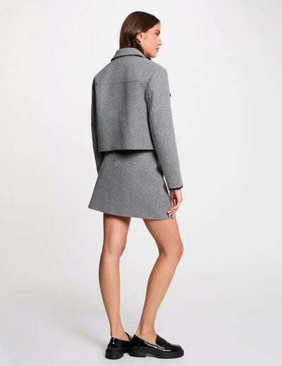 Jupe courte ajust&eacute;e gris moyen femme