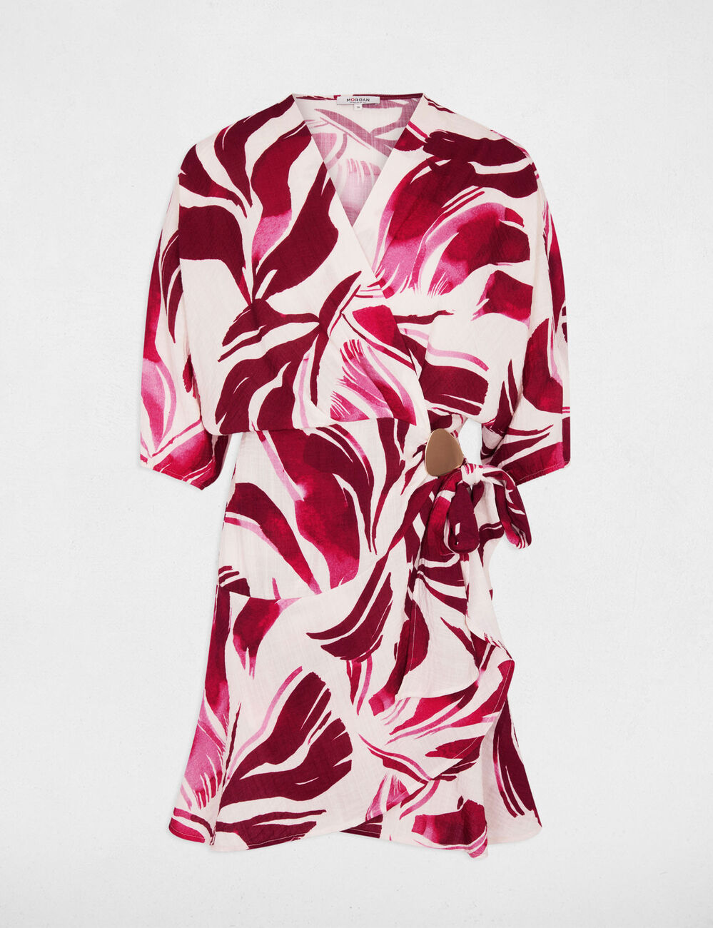 Robe pliss&eacute;e cache coeur multicolore femme