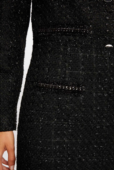 Jupe droite taille haute noir femme