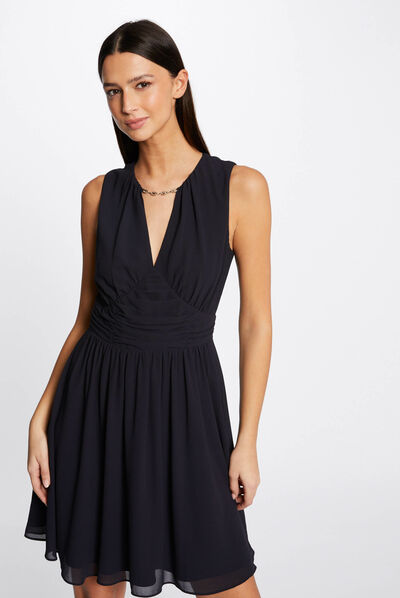 Robe patineuse avec détail chaîne marine femme