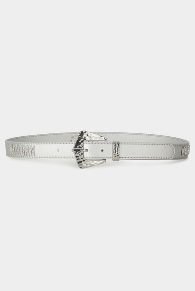 Ceinture avec MORGAN en strass argente femme