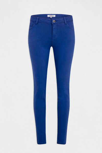 Pantalon skinny taille basse bleu moyen femme