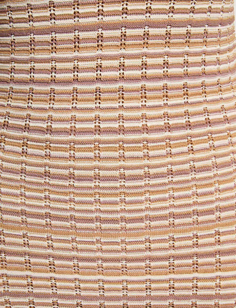 Robe tricot col v beige femme