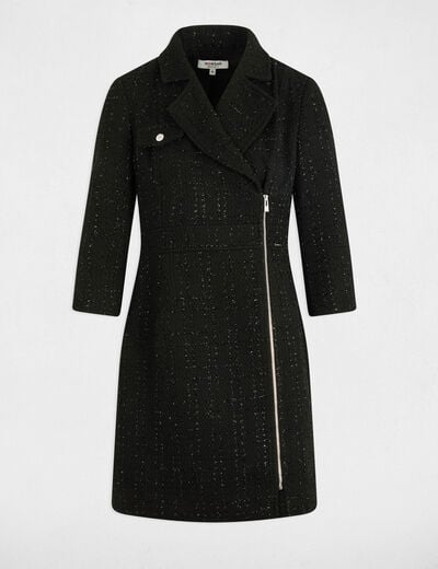 Robe courte tweed noir femme