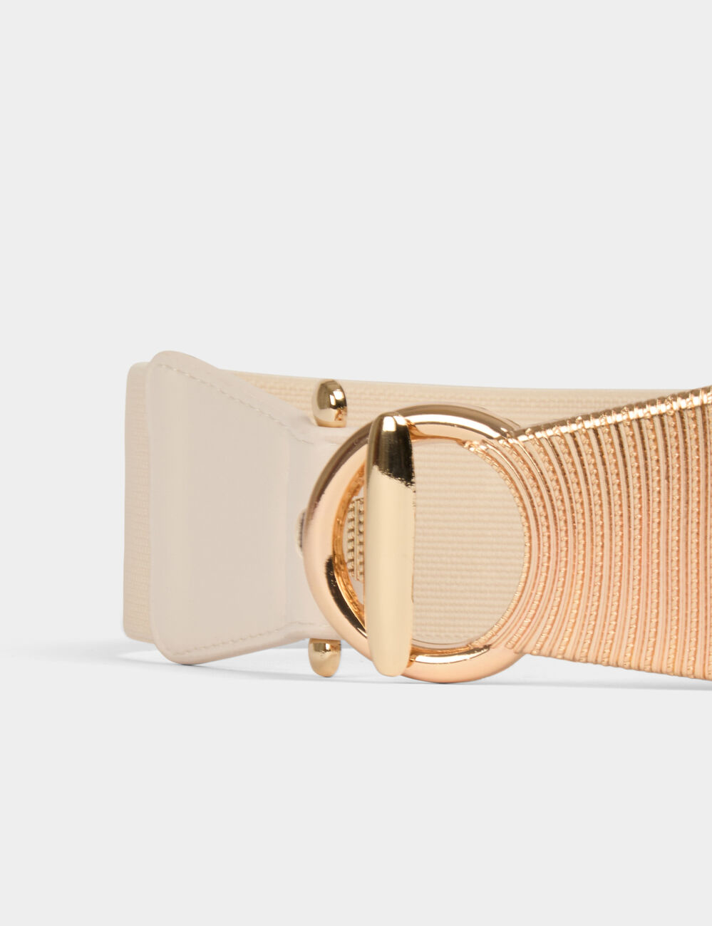 Ceinture élastiquée à boucle ivoire femme