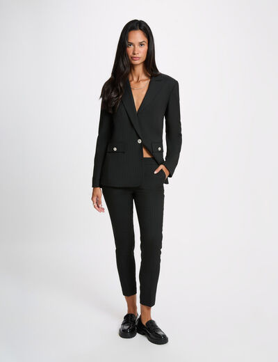 Pantalon slim 7/8 noir femme