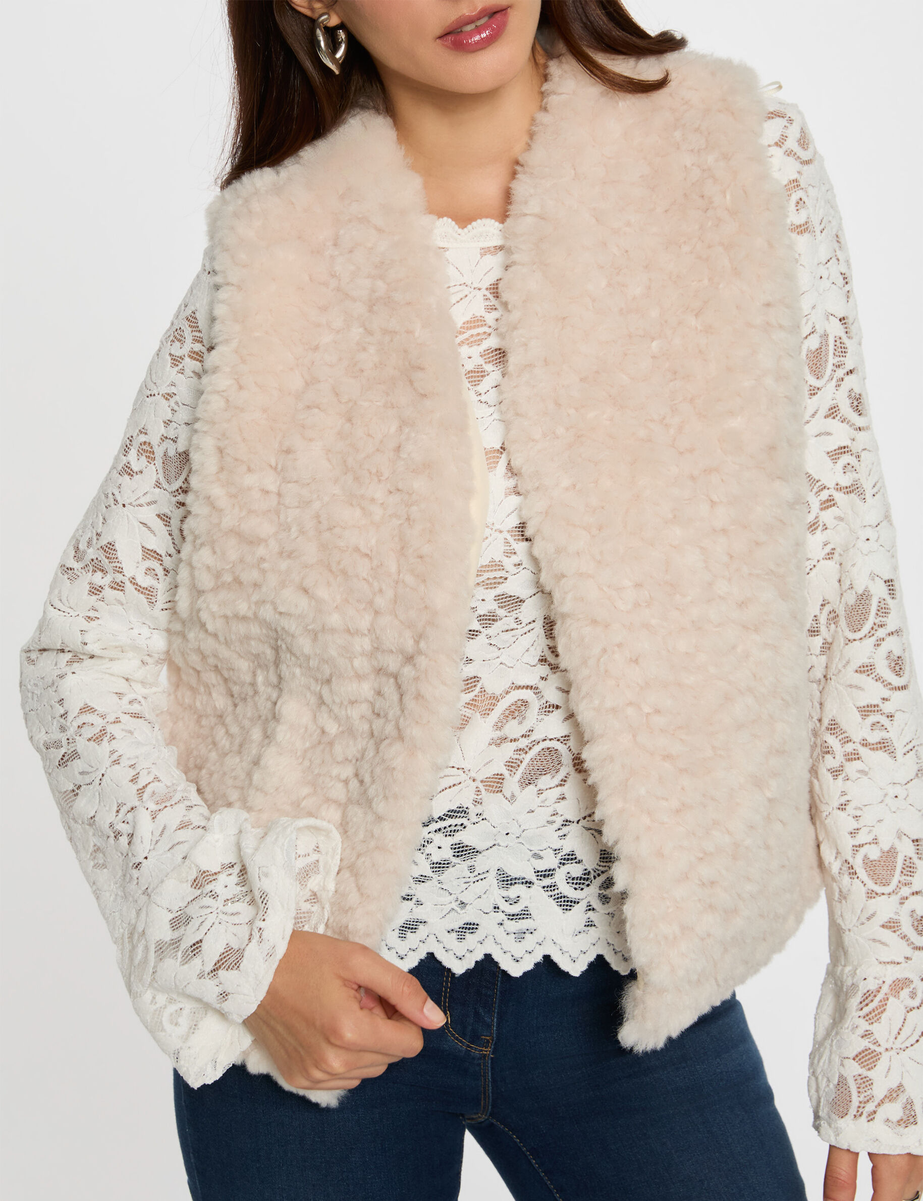 Gilet fausse fourrure femme