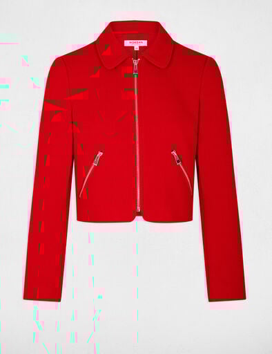 veste droite zippee rouge femme Veste droite zippée rouge femme