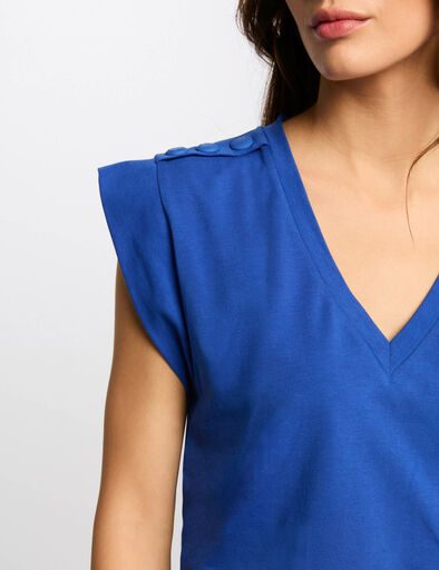 t shirt manches courtes bleu electrique femme T-shirt manches courtes bleu electrique femme