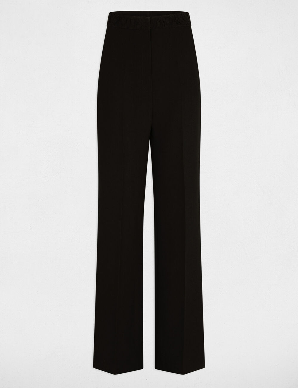 Pantalon flare à pinces noir femme