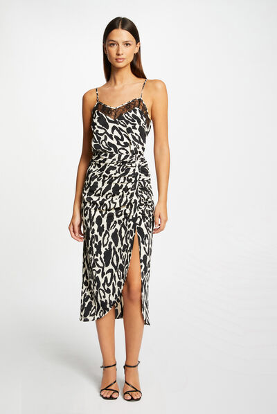 Blouse bretelles fines imprimé animalier multico femme