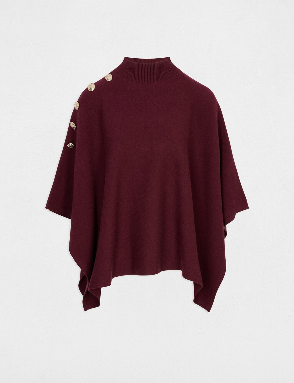 Cape avec col montant prune femme