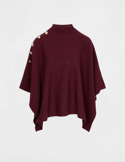 Cape avec col montant prune femme