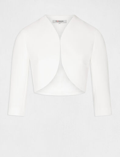 veste droite manches 34 ivoire femme Veste droite manches 3/4 ivoire femme