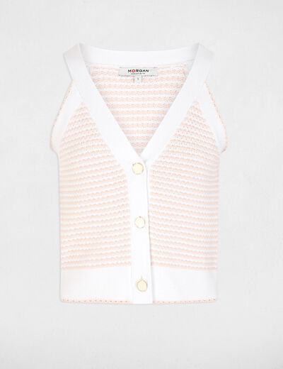 Gilet ajust&eacute; sans manches rose pastel femme