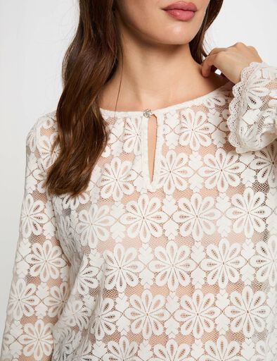 t shirt manches longues ivoire femme T-shirt manches longues ivoire femme