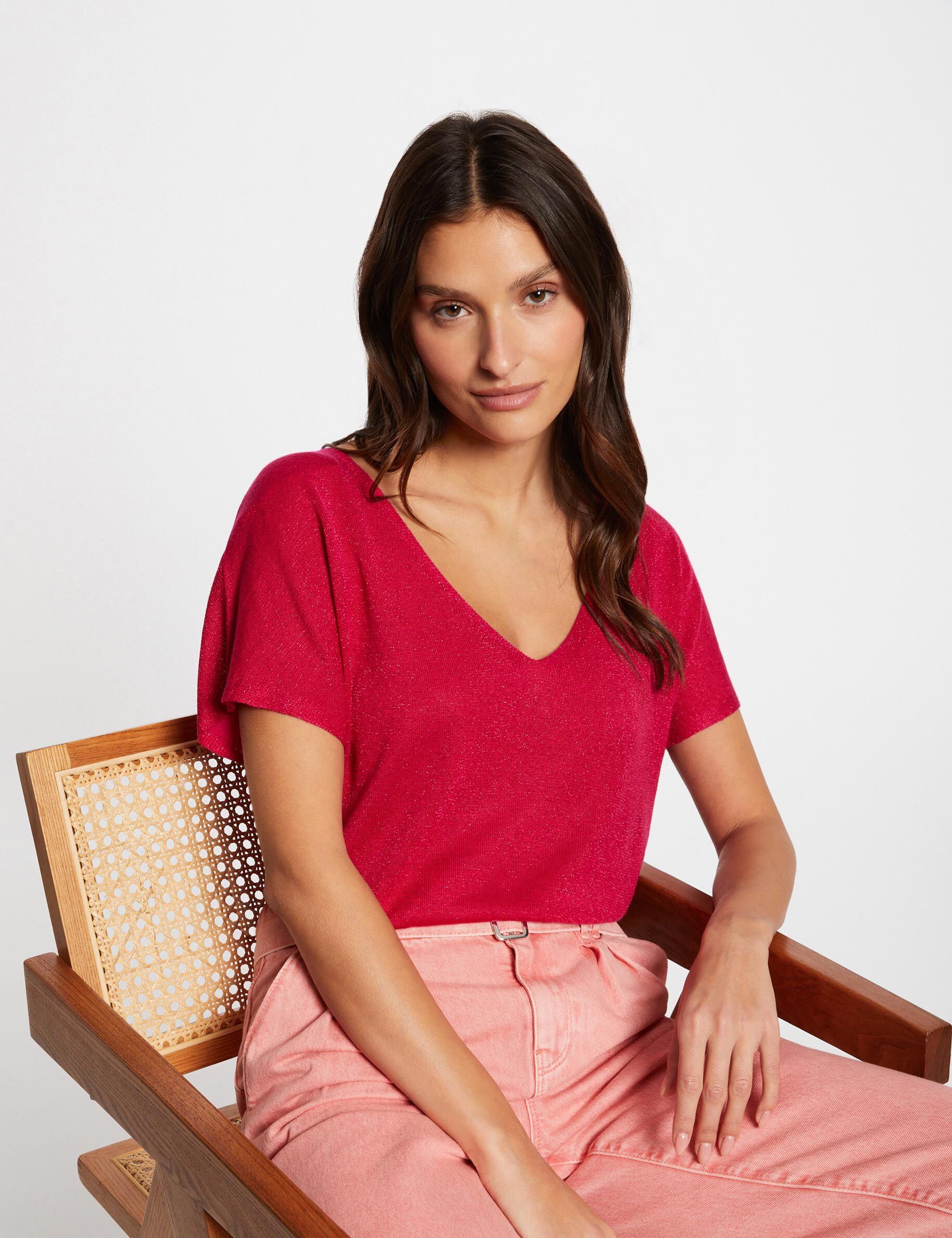 Pull col en V manches courtes - Morgan - Modalova
