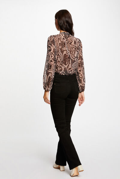 Chemise manches longues imprimé abstrait multico femme