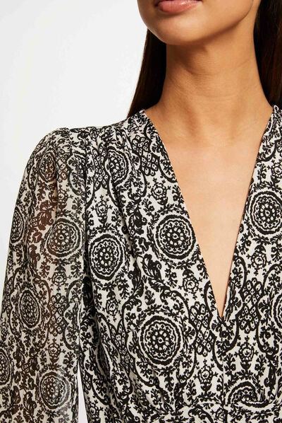 T-shirt manches longues imprimé multico femme