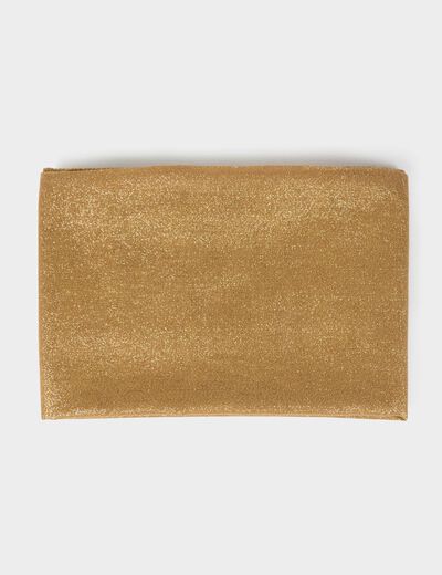 Foulard fils métallisés jaune moutarde femme