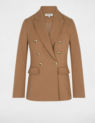 Blazer ajust&eacute; manches longues marron femme