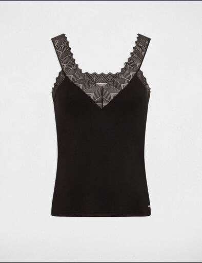 debardeur a dentelle noir femme Débardeur à dentelle noir femme