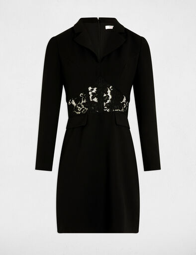 robe courte ajustee a dentelle noir femme Robe courte ajustée à dentelle noir femme