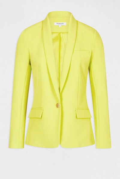 Veste cintrée boutonnée jaune femme
