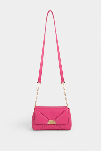 Sac à bandoulière avec chaînes rose femme