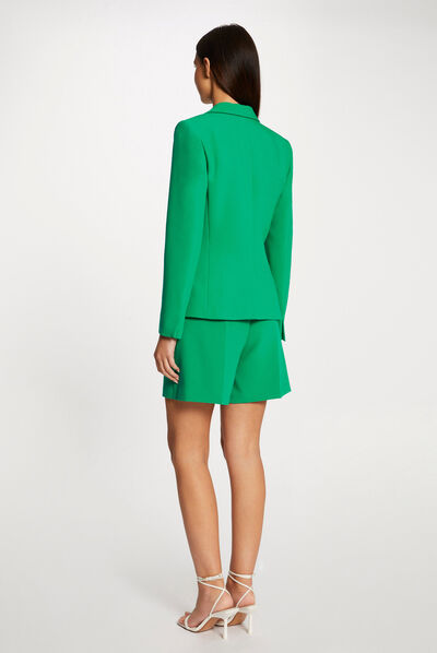 Veste city cintrée manches longues vert femme
