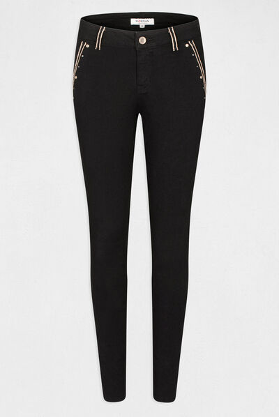 Jeans skinny taille standard à clous noir femme