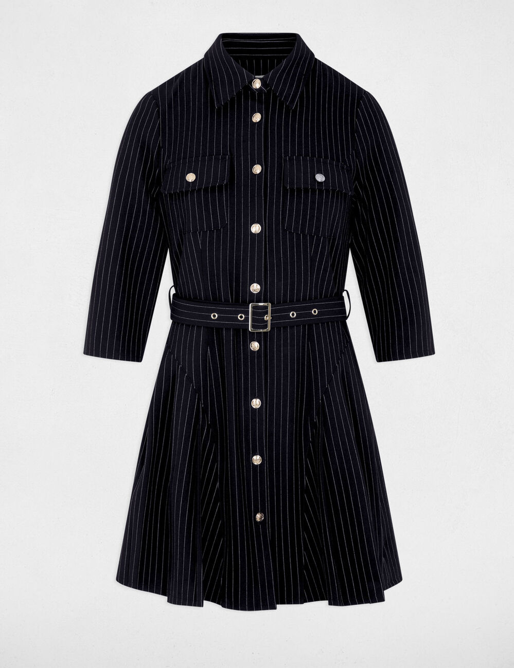 Robe courte ajust&eacute;e bleu marine femme