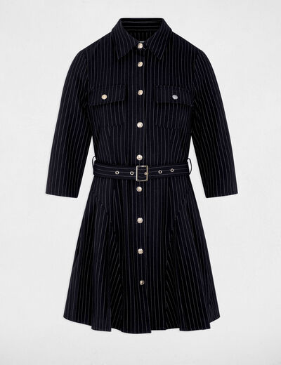 Robe courte ajust&eacute;e bleu marine femme