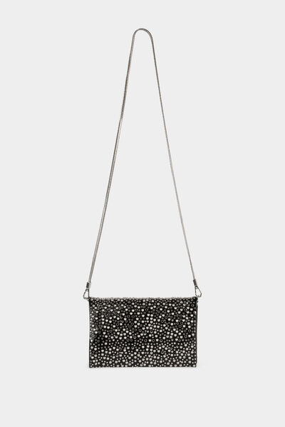 Sac à main avec clous noir femme