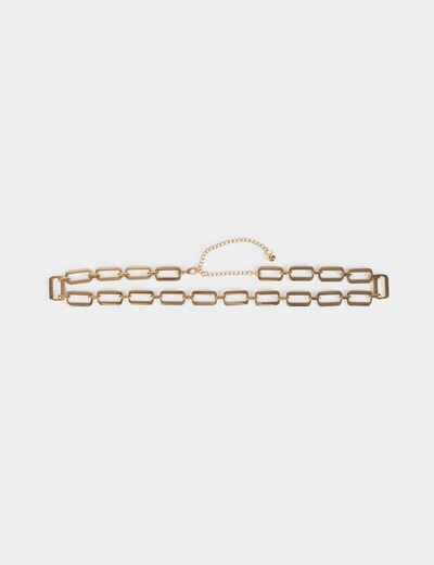 Ceinture fine cha&icirc;ne jaune or femme