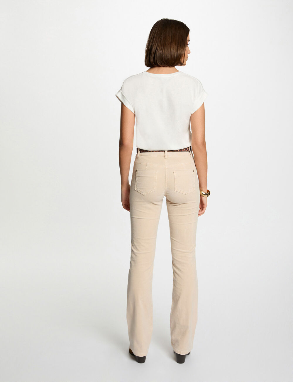 T-shirt &agrave; inscription blanc femme