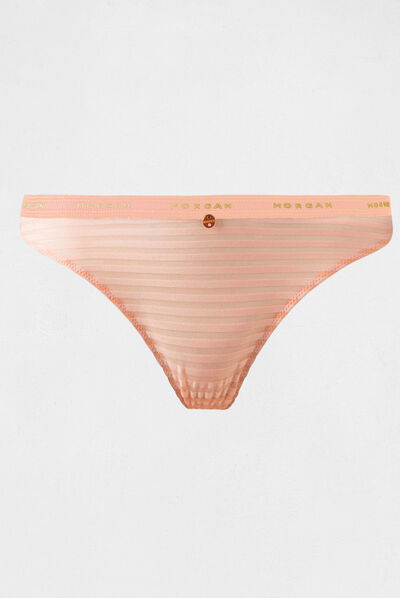 Slip dentelle rose femme