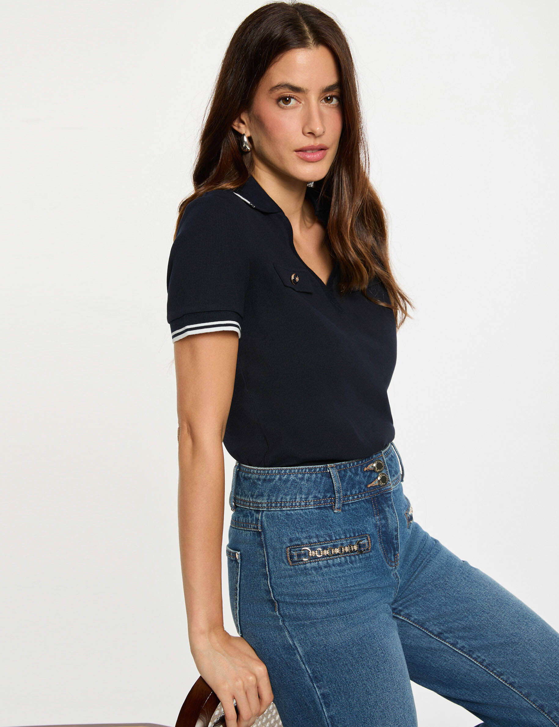 T shirt polo cintré femme - vue 2