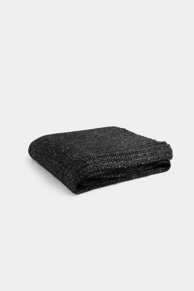 Écharpe tricotée noir femme