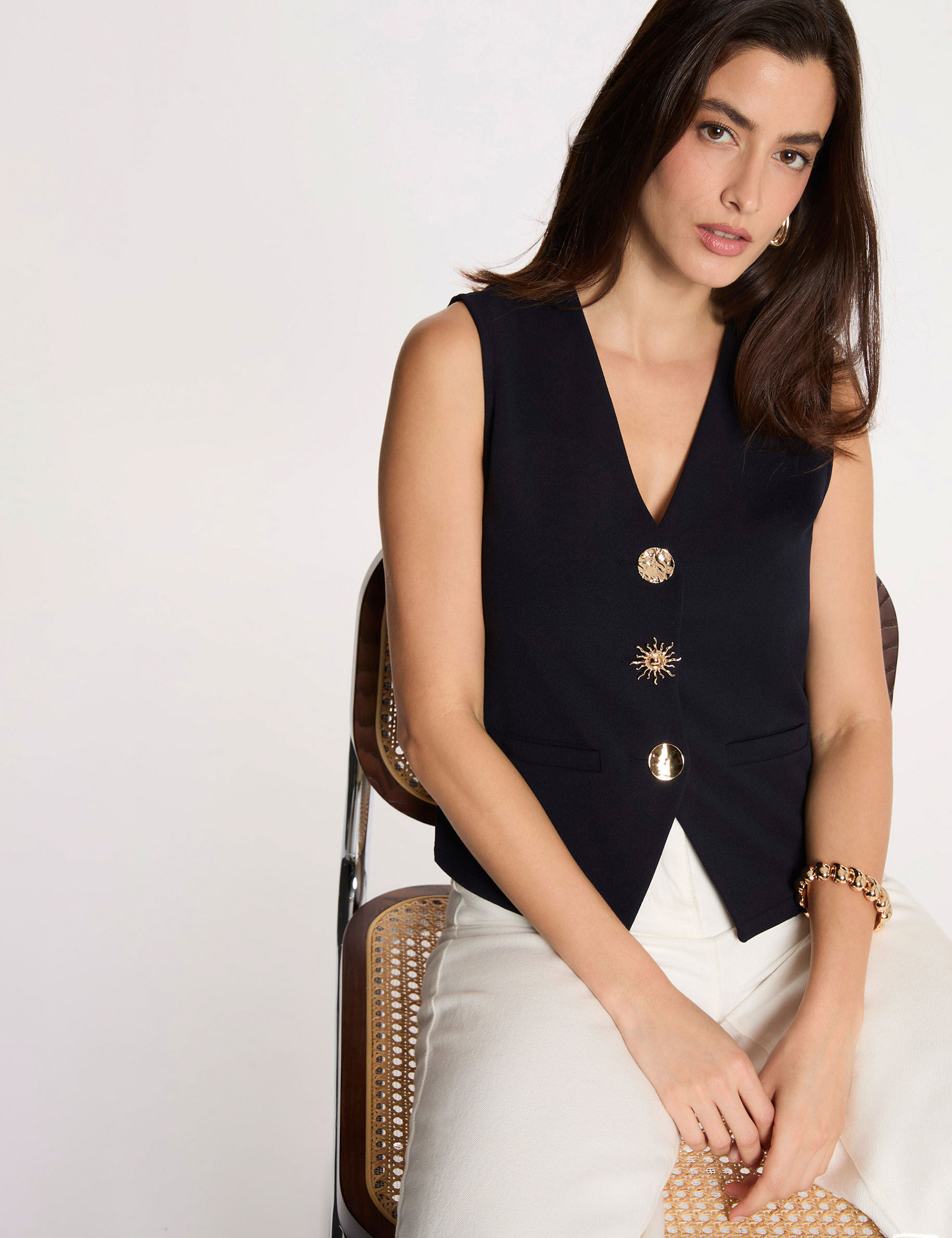 Gilet sans manches col v femme - vue 1