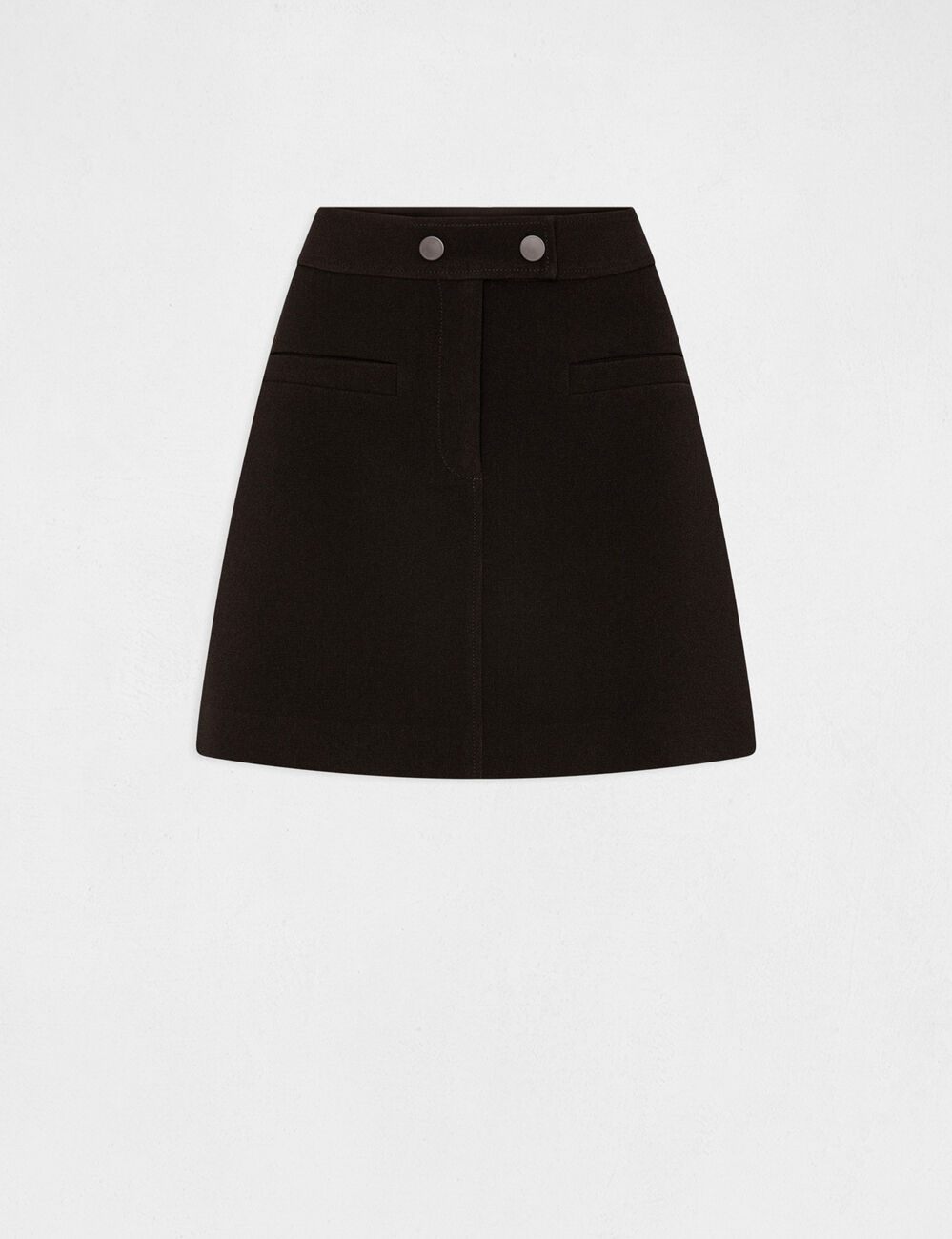 Jupe trap&egrave;ze taille haute noir femme