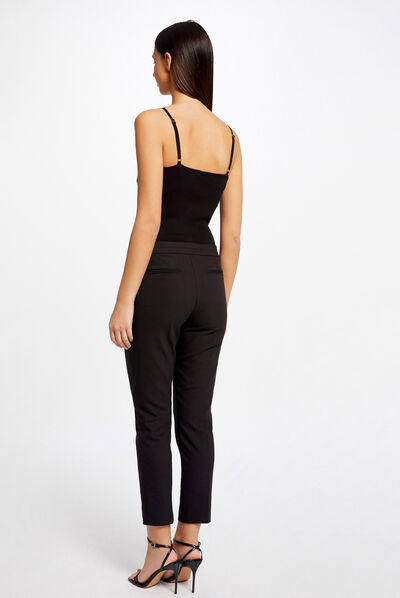Débardeur pull avec détails bijoux noir femme