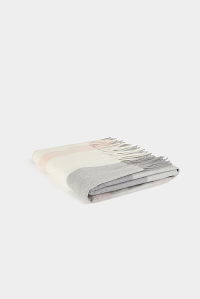 Écharpe à carreaux gris moyen femme