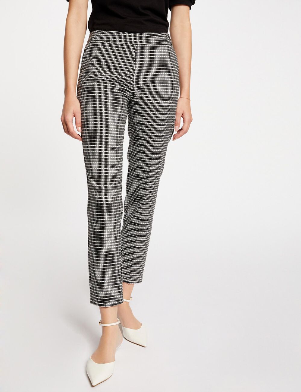 Pantalon cigarette imprimé multico femme