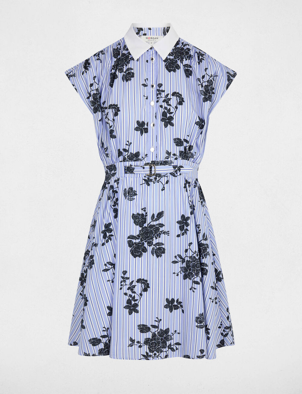 Robe sans manches ceintur&eacute;e multicolore femme
