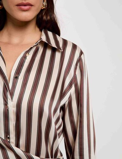 Robe chemise ray&eacute;e multicolore femme